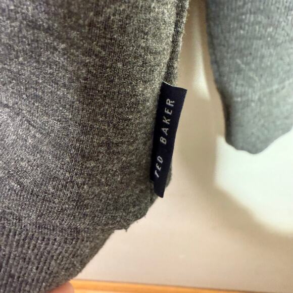 Ted Baker London Men’s Charcoal Gray Half-Zip Pullover Sweater Size 6 (2XL) - Picture 9 of 9